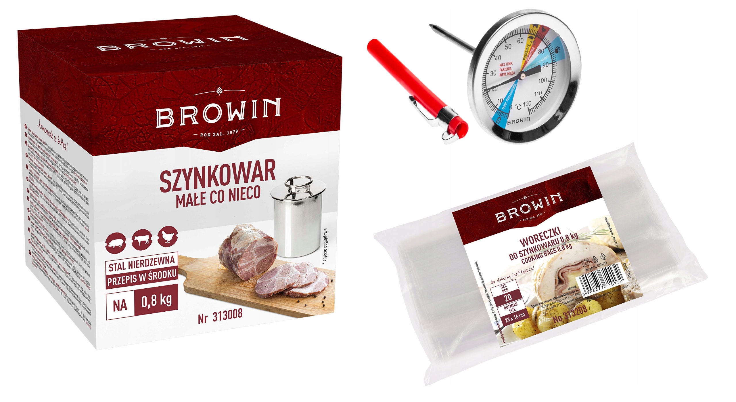 Šunkovar Termometr Sáčky Nerezová ocel 0,8L