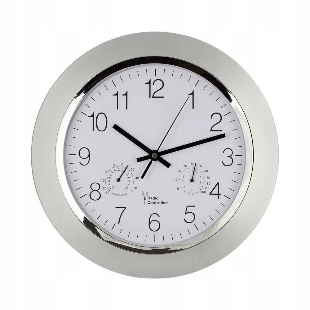 Zegar ścienny sterowany radiowo temperatura 34cm