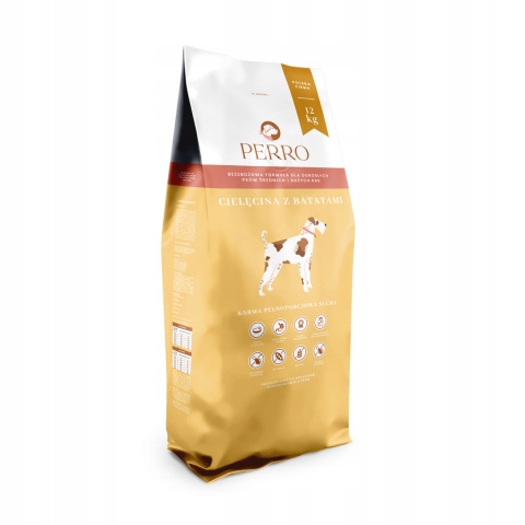 Perro Cielęcina z Batatami – Bezzbożowa Adult Premium M/L 12kg