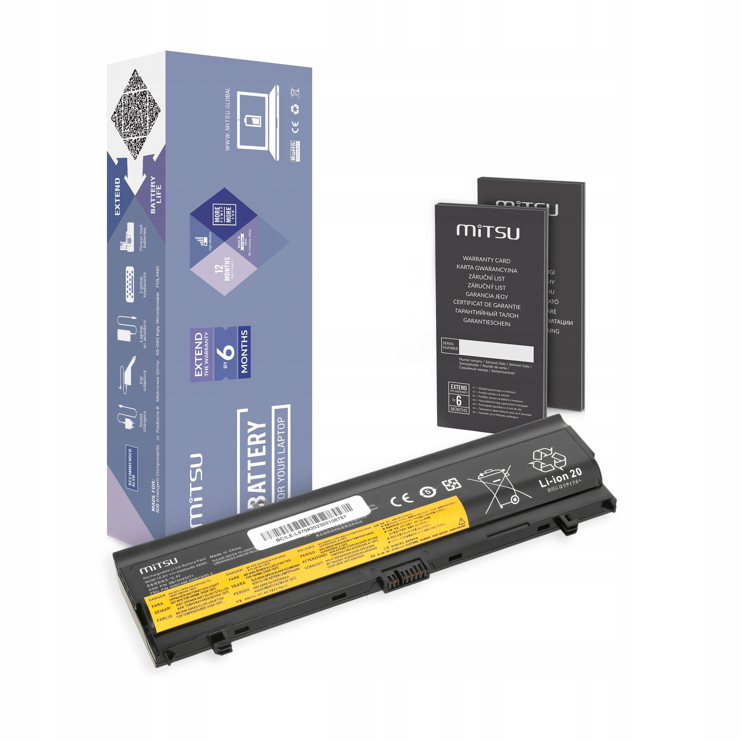 Bateria SB10H45073 SB10H45071 00NY488 do Lenovo ThinkPad L560 L570