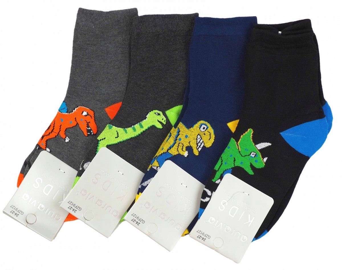 

Skarpety chłopięce dinozaur 4 pary 28-31 Aura.via