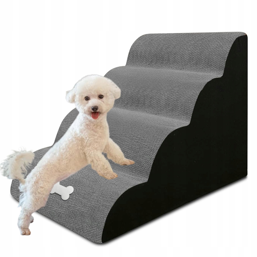 Levně Schůdky Pro Psa Kočku 4 Stupně Čalouněné 40 CM Stabilní, Protiskluzové