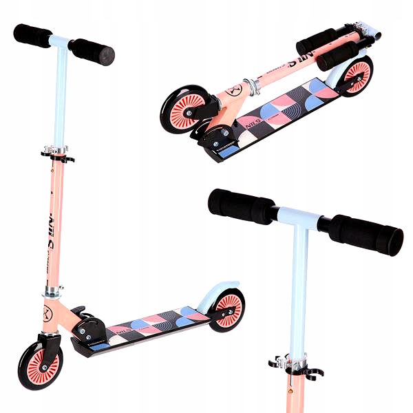 Skladacia veľká mestská kolobežka pre deti Brzda ABEC7 Odolná NILS