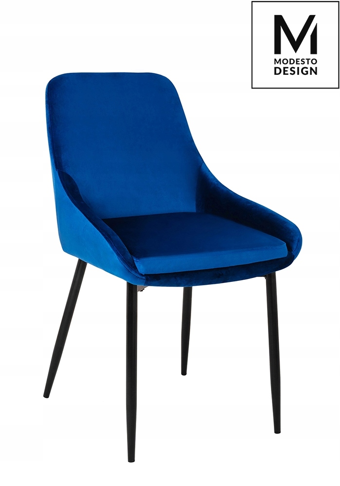 Modesto krzesło Clover ciemny niebieski welur, metal
