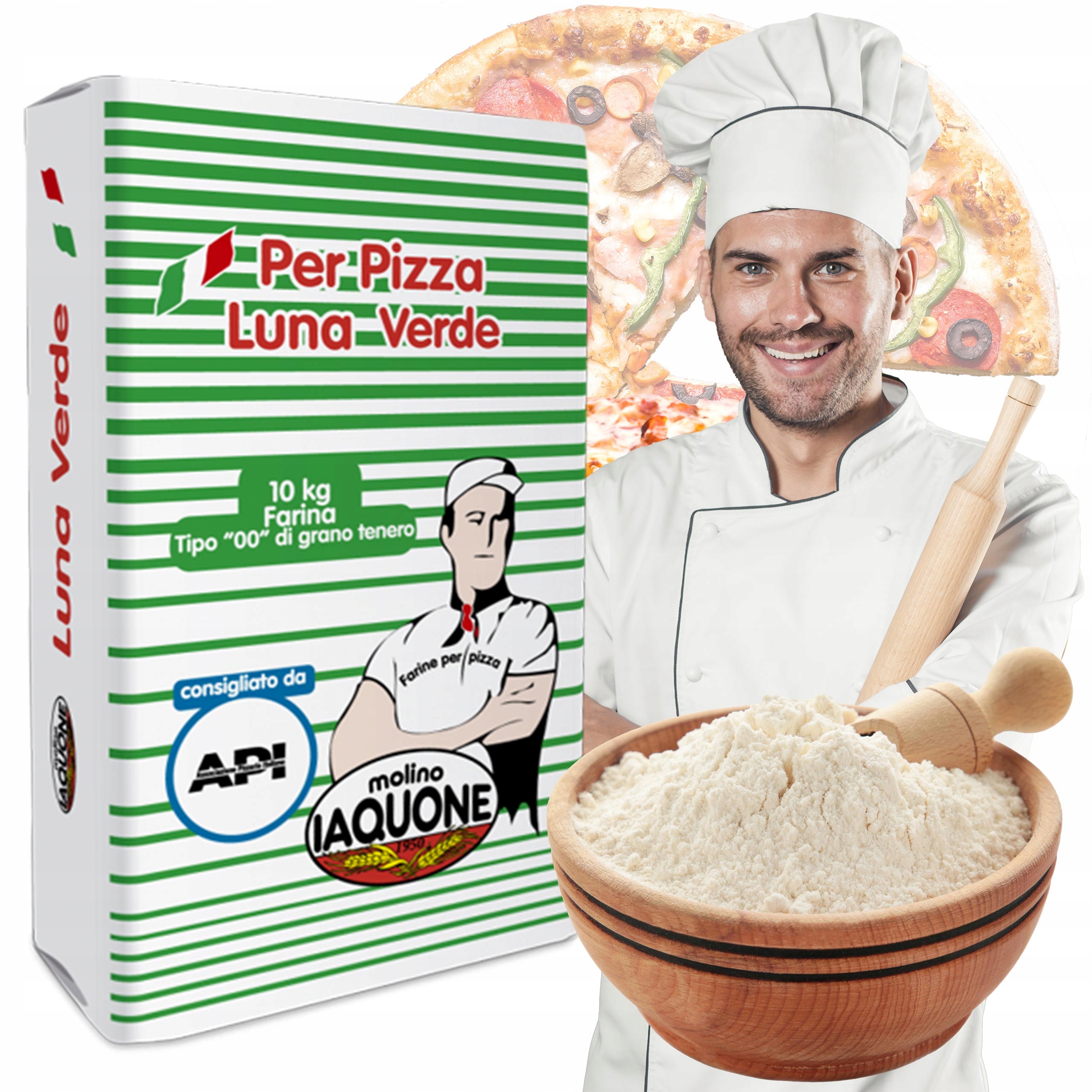Mouka Na Pizzu 10 kg Luna Verde Molino Laquone 00