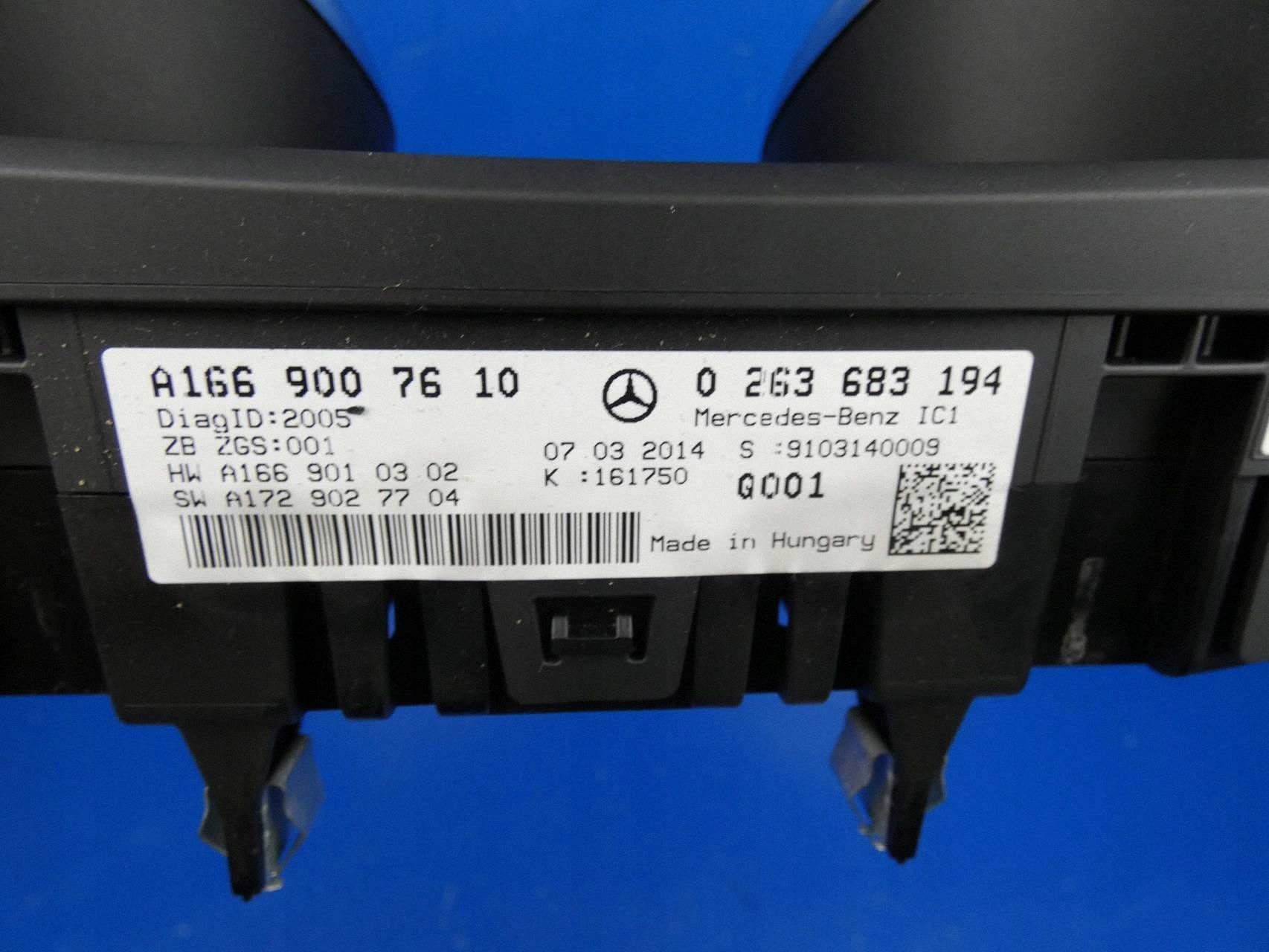 MERCEDES ML W166 dials dials - WERSJA ANGIELSKA