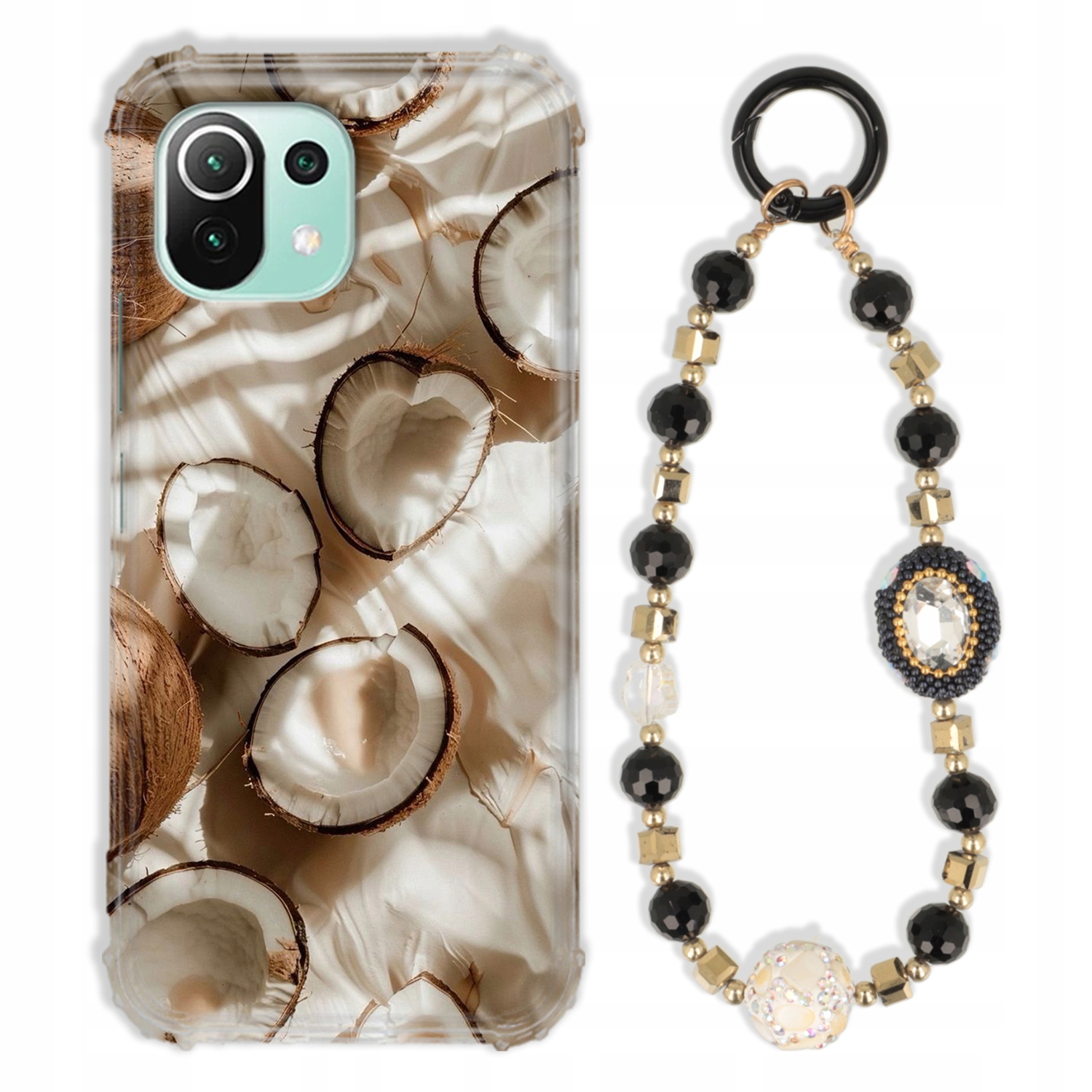 Puzdro Pre Xiaomi MI 11 Lite 5G Ne Antishock Zirkóny Čierno Zlaté|pevné|tpu