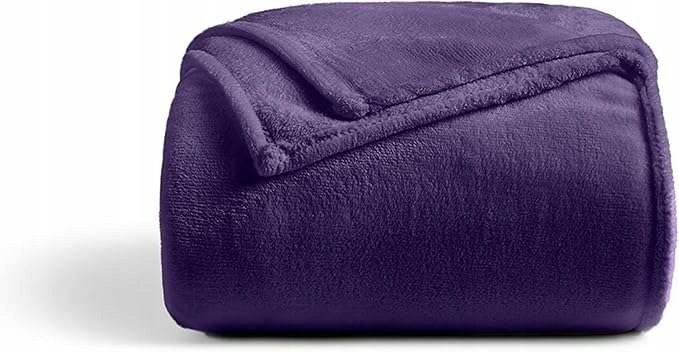 Fleecová deka 230 x 270 cm, měkký a prodyšný polyester, fialová barva