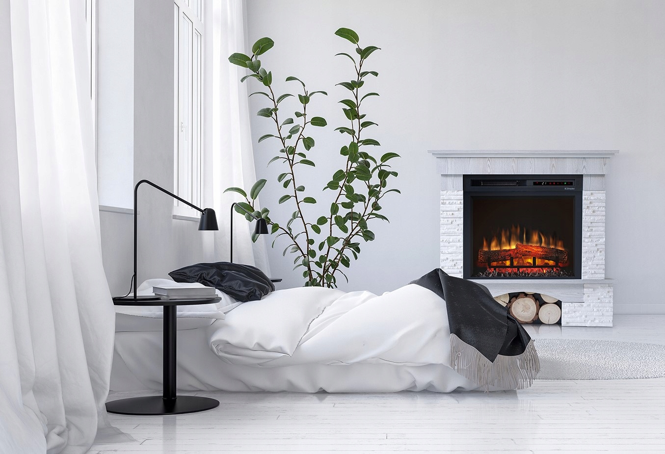 Kominek elektryczny Dimplex Optiflame Porto biały Marka Dimplex