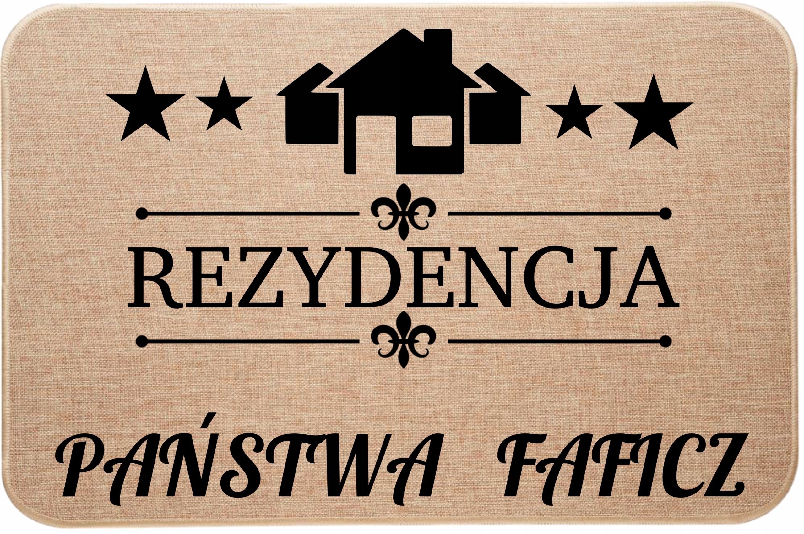 Ľanová Rohožka Pod Dvere Rezidencia Štátu (vaše Meno) Darček