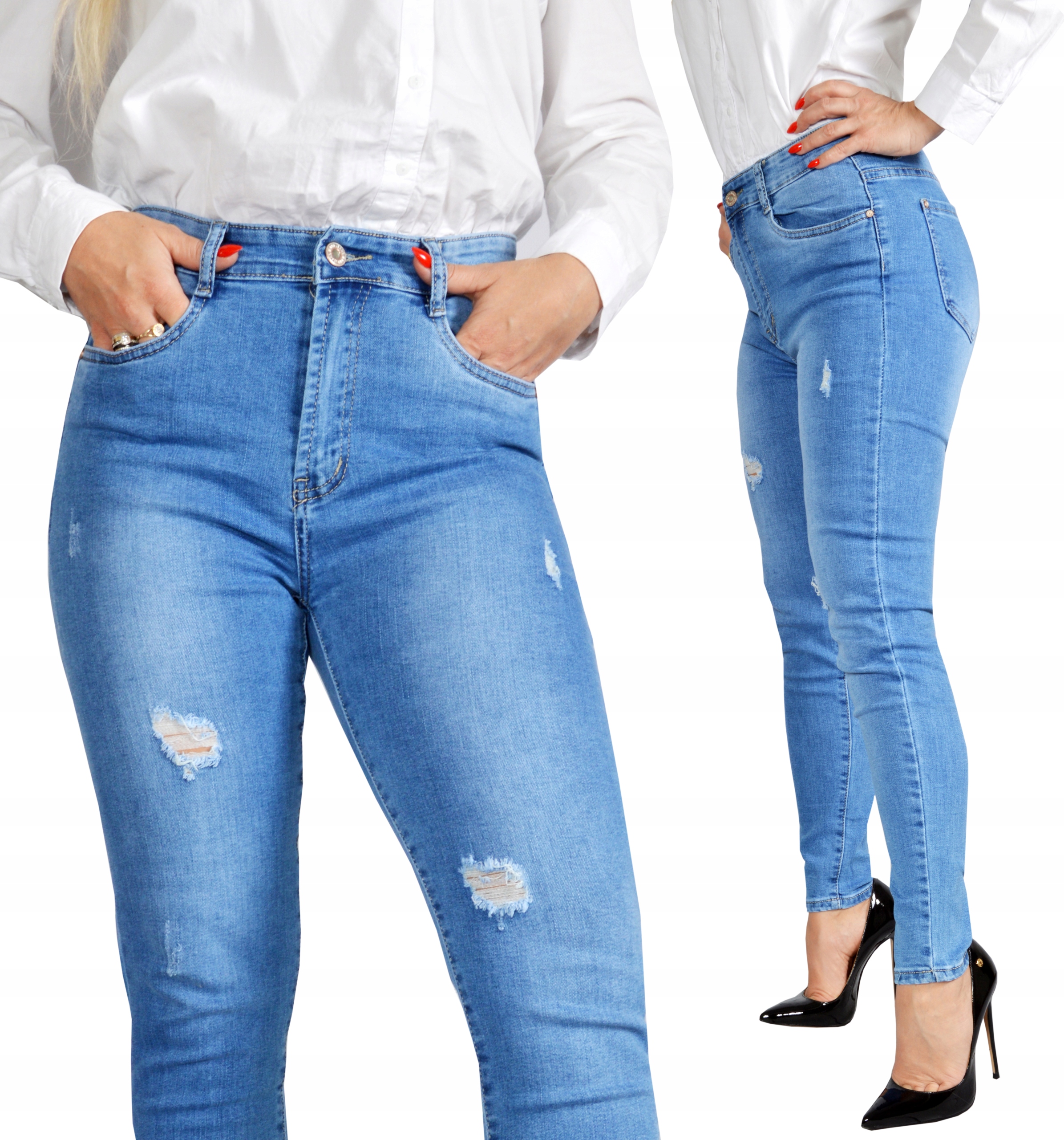 

Spodnie Jeansy Wyszczuplające Jeansowe Plus Size