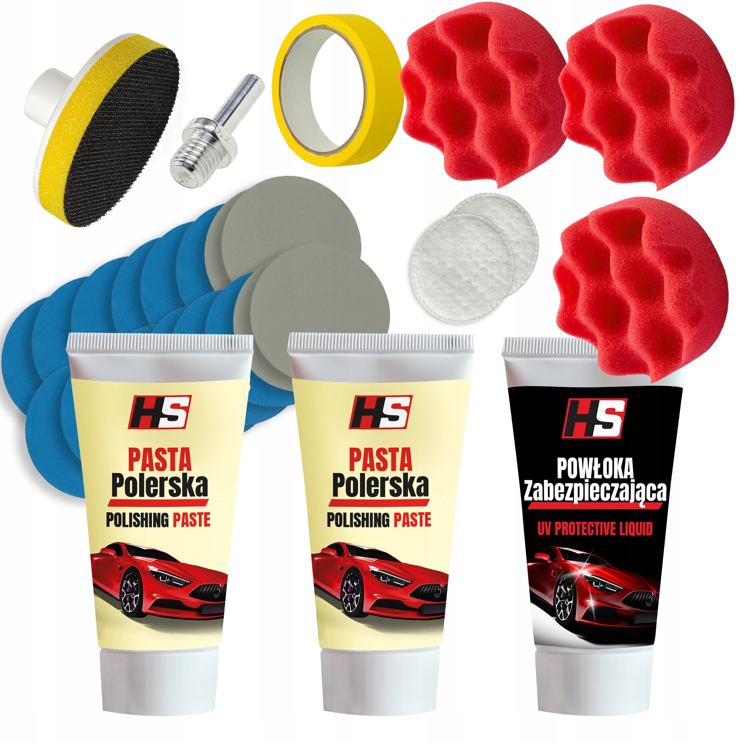 ZESTAW PASTA PAPIER DO POLEROWANIA REGENERACJI ODNOWY LAMP REFLEKTORÓW HS Rodzaj polerowanie lamp