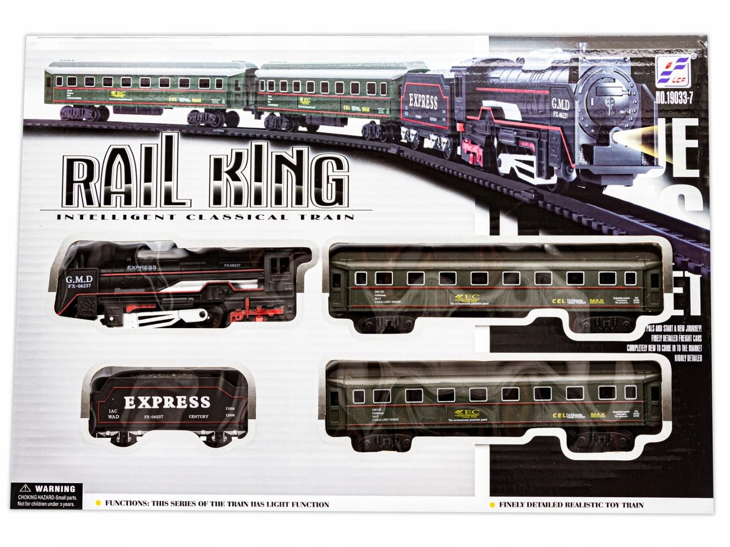 Realistyczna, Elektryczna Kolejka - Parowóz + Wagony Materiał plastik