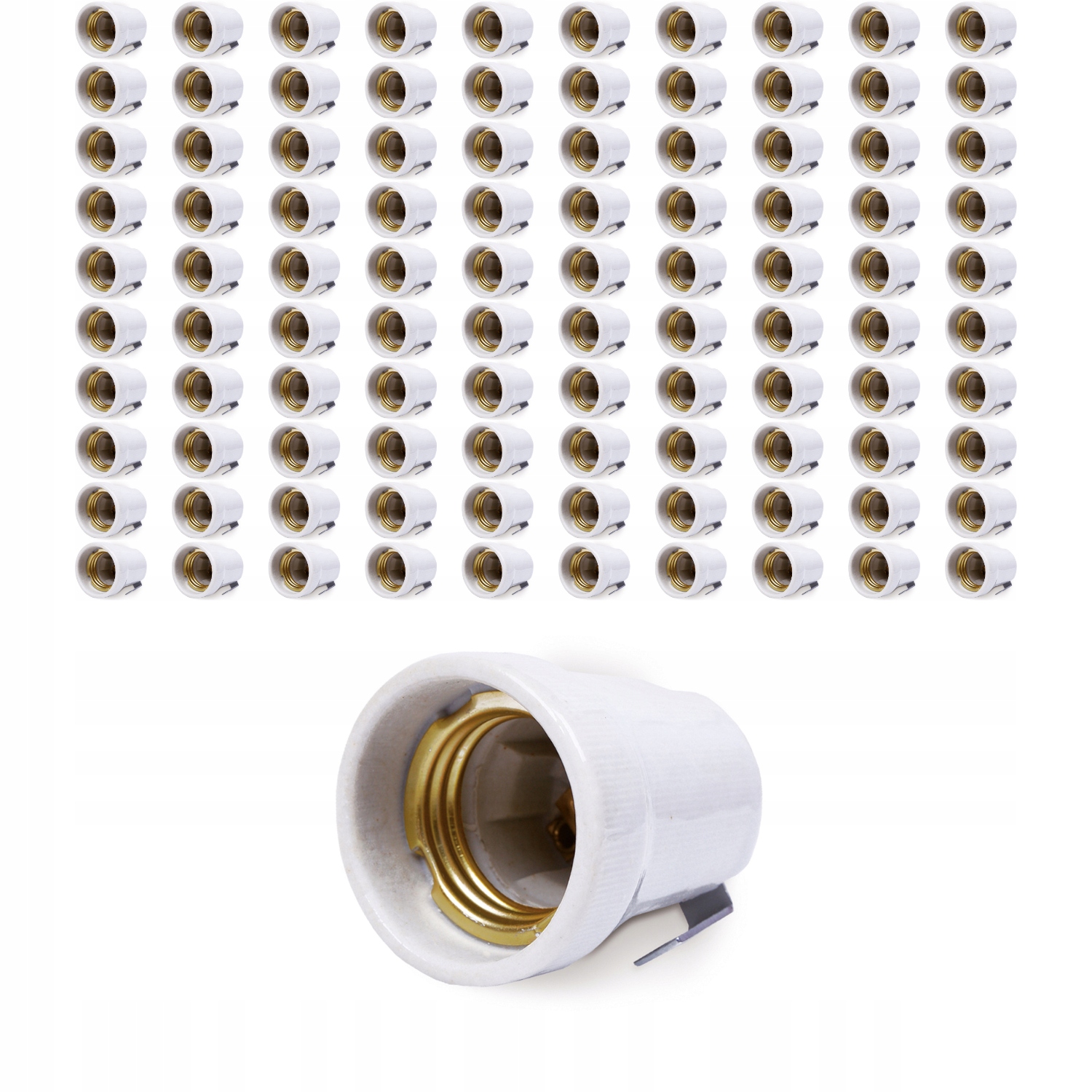100x Keramická objímka Holder pro patici E27 Set
