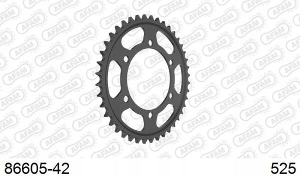 ZĘBATKA NAPĘDZANA TYŁ MOTO. STALOWA CZARNA