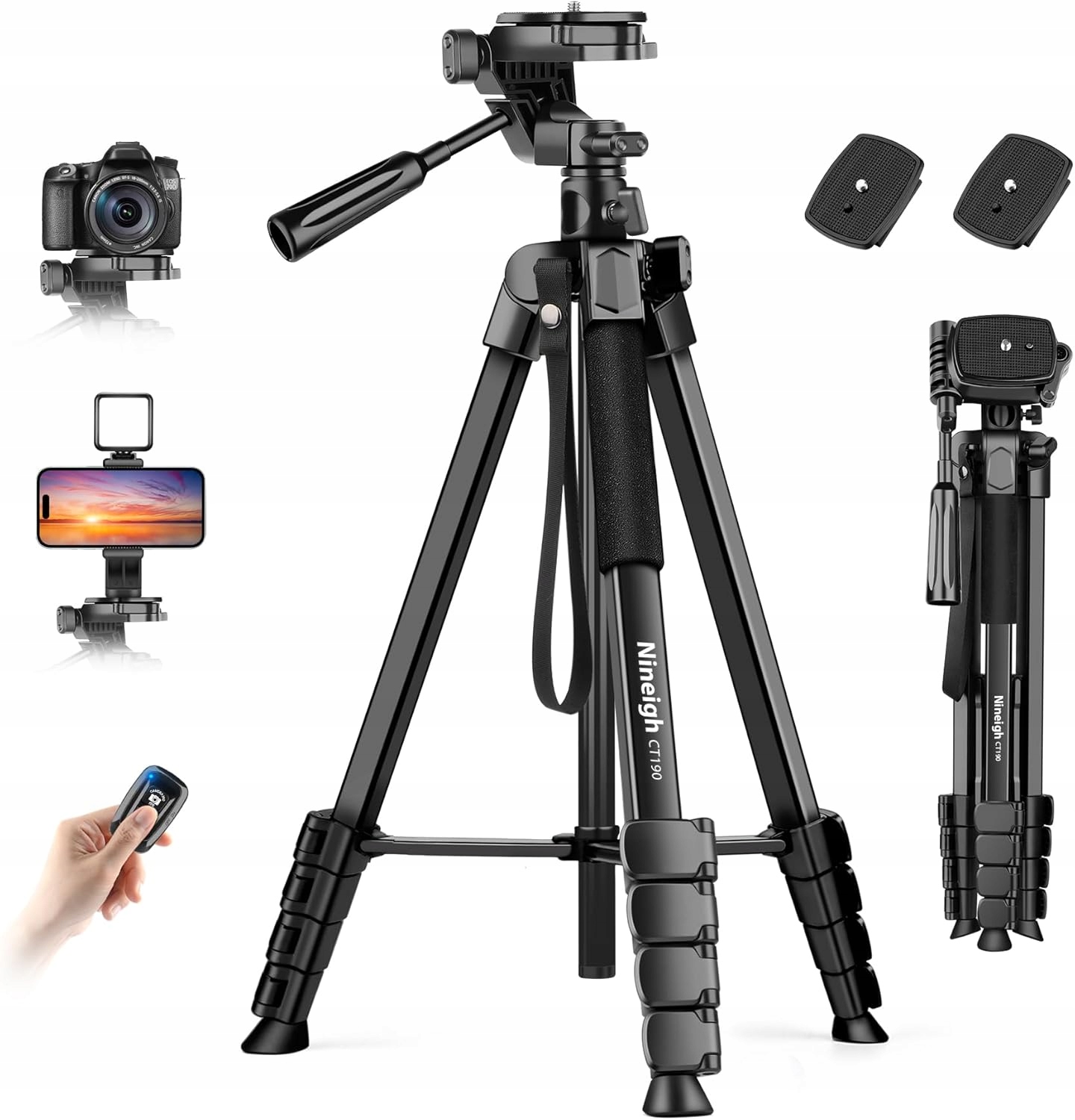 Trojnožkový Stativ Pro Smartphone, Tripod Nineigh CT190, Držák Telefonu, Fotoaparát
