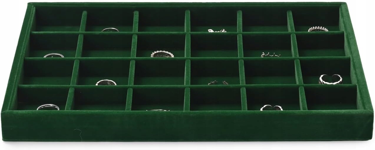Organizér na šperky 24 přihrádek Expozitor Tmavě zelený