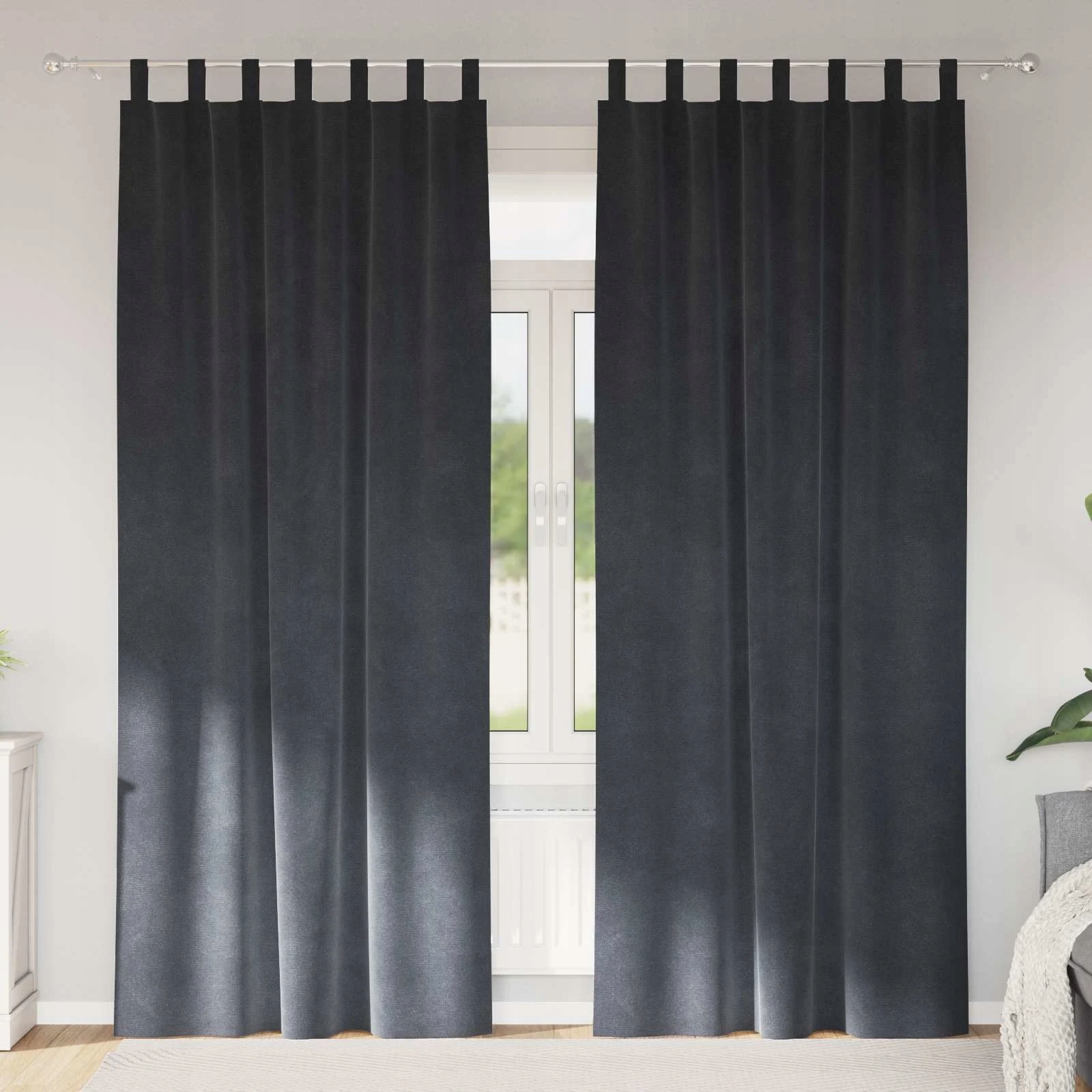 vidaXL Zatemňovací závěsy 2 pcs Světle šedá 140 x 245 cm samet