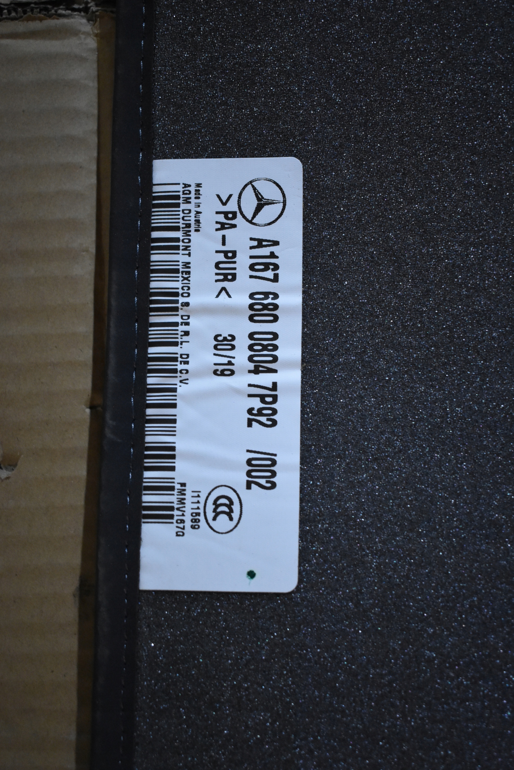 mat WELUROWY MAGMA GRAU MERCEDES W167 1