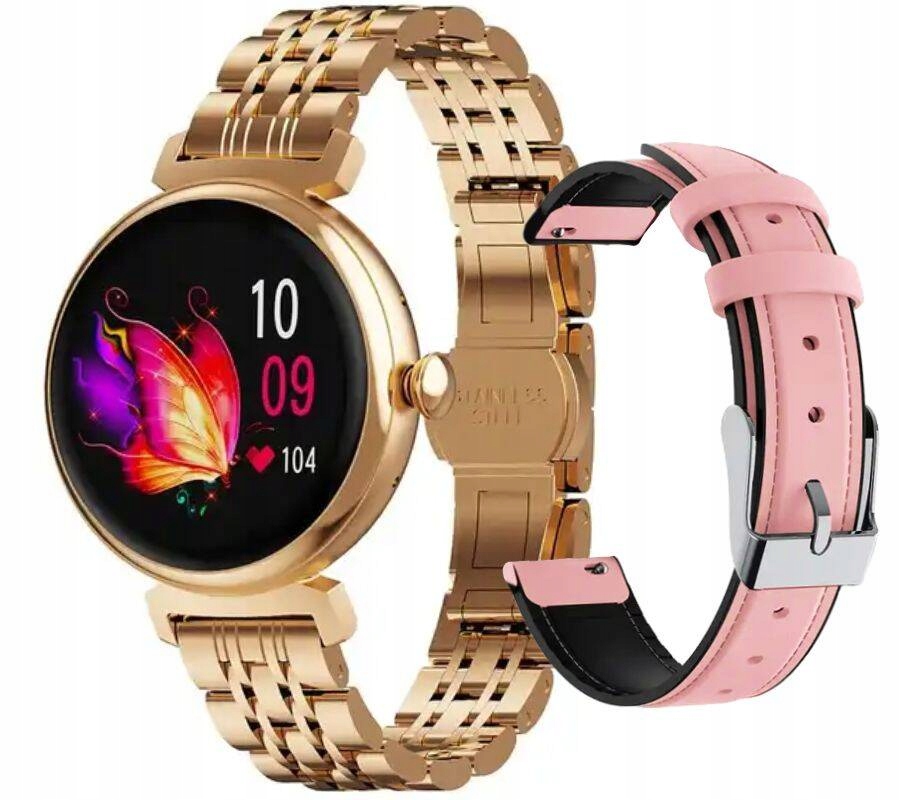 Dámské Chytré Hodinky Rubicon RNCF21 Rose Gold Hovory Puls Tepová Frekvence Amoled