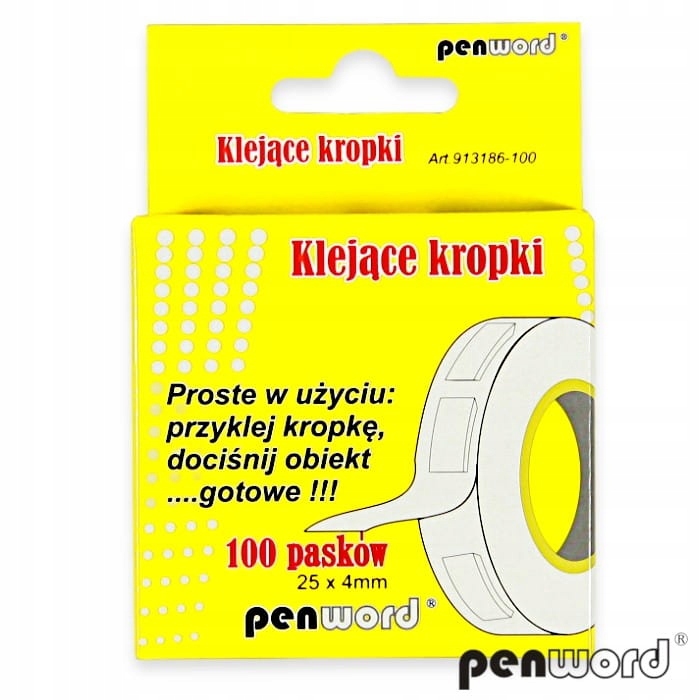 KLEJĄCE kropki - KLEJĄCE PASKI 100 szt. 25 x 4 mm