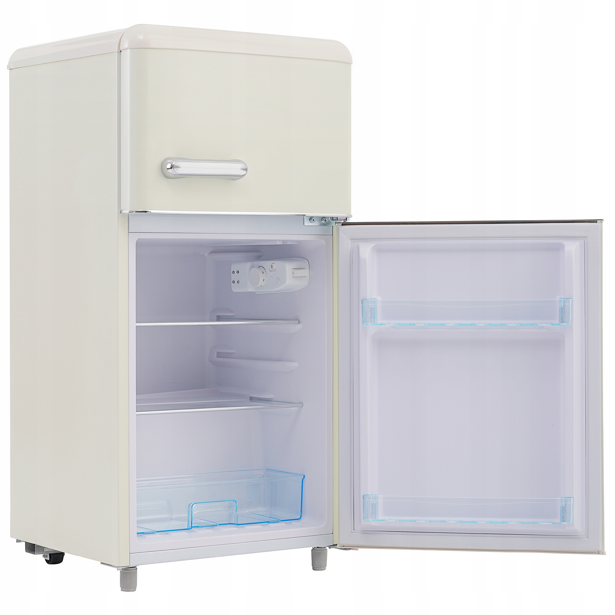 Chladnička 72 l, lednička s horními a spodními dveřmi, mrazák 21 l, bílá