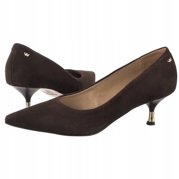 Dámské kožené lodičky Wojas Hnědé 35167-62 Brown