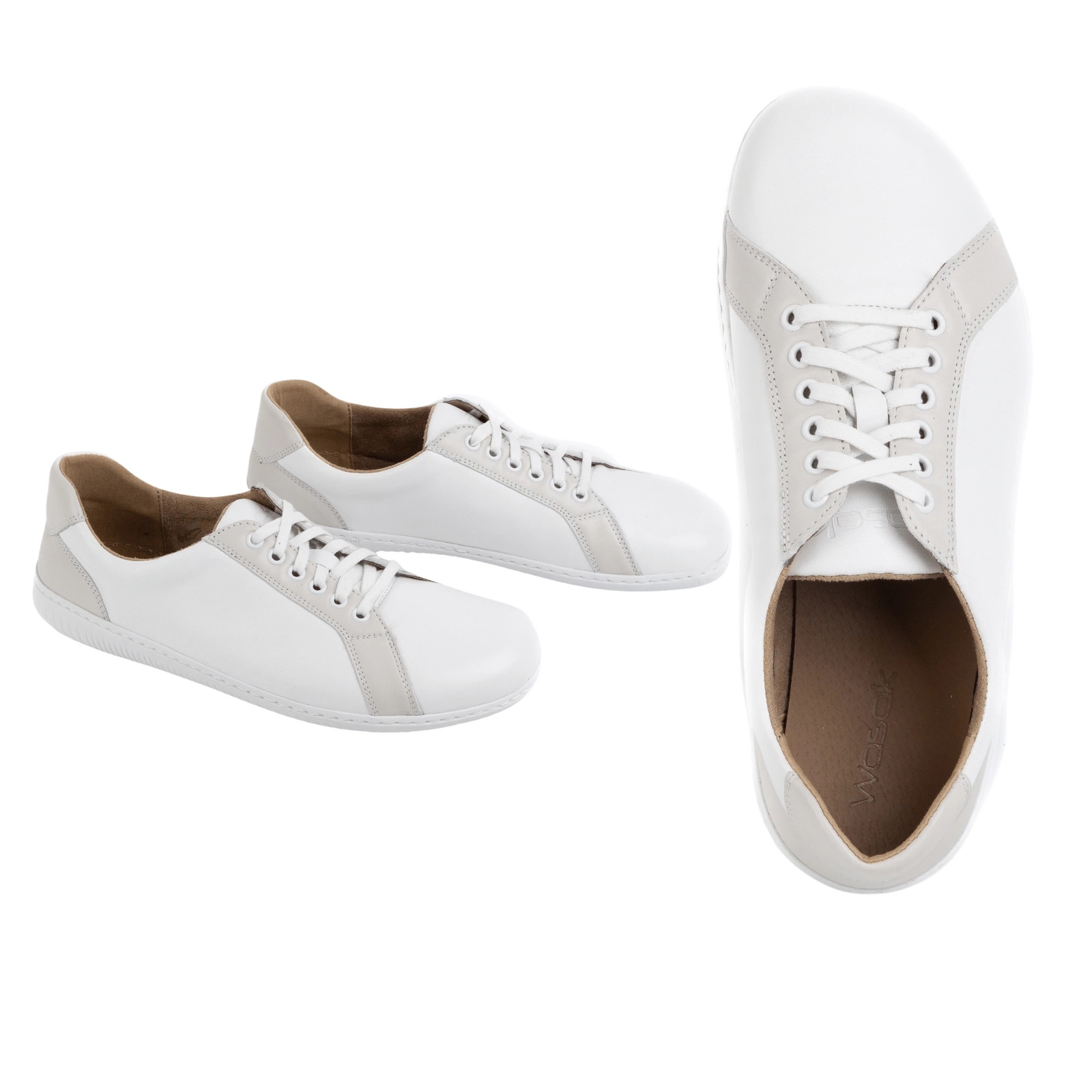 Pánské barefoot boty minimalistické kožené 0741W bílé 43