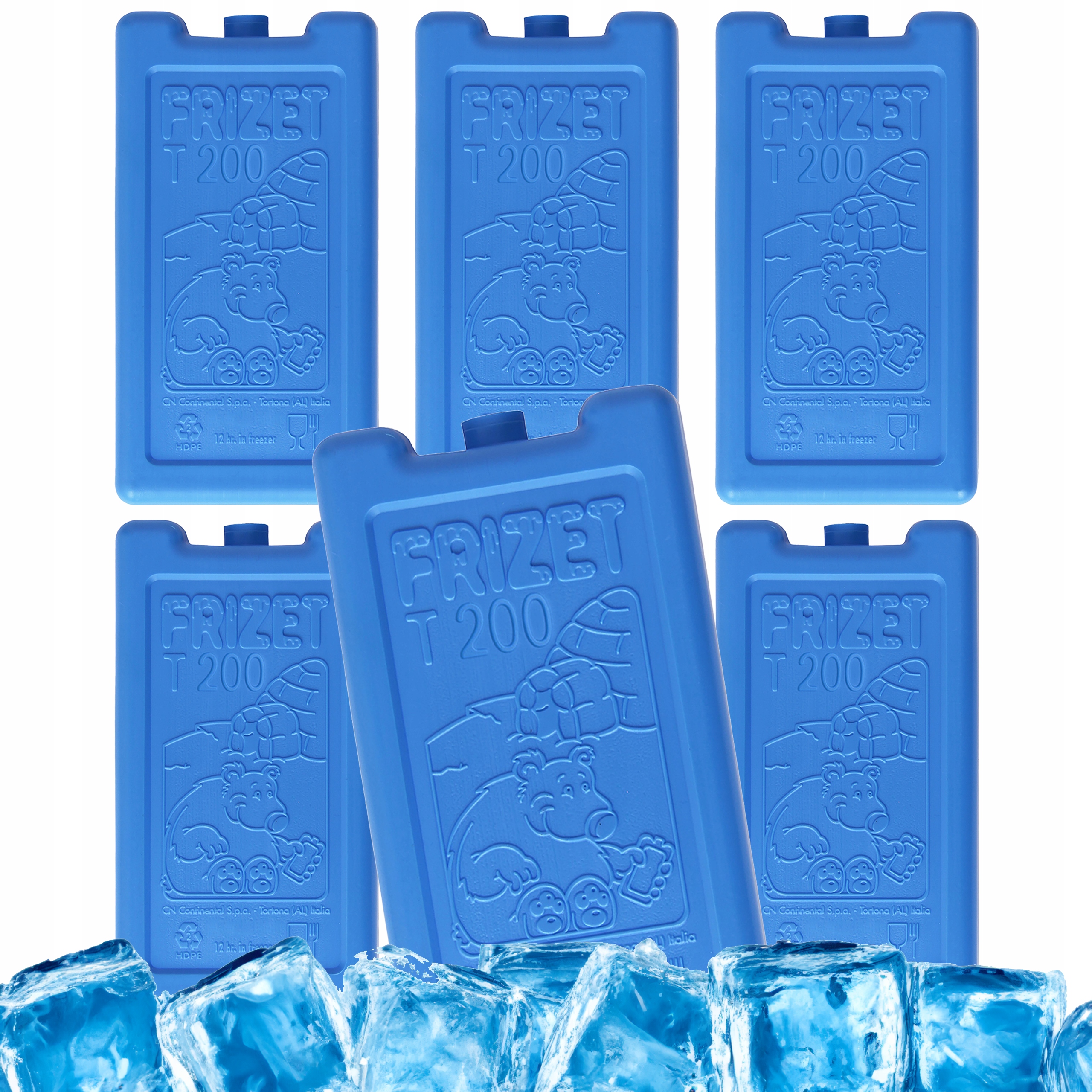 Wkłady chłodzące mrożące do lodówki plenerowej torby kempingowej 6x200ml
