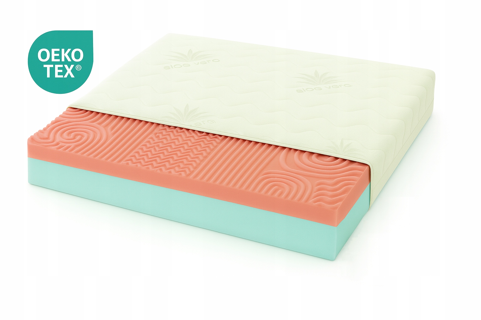 Materac Masujący Hr 90x200 Biały Pianka profilowana piankowy Antybakteryjny