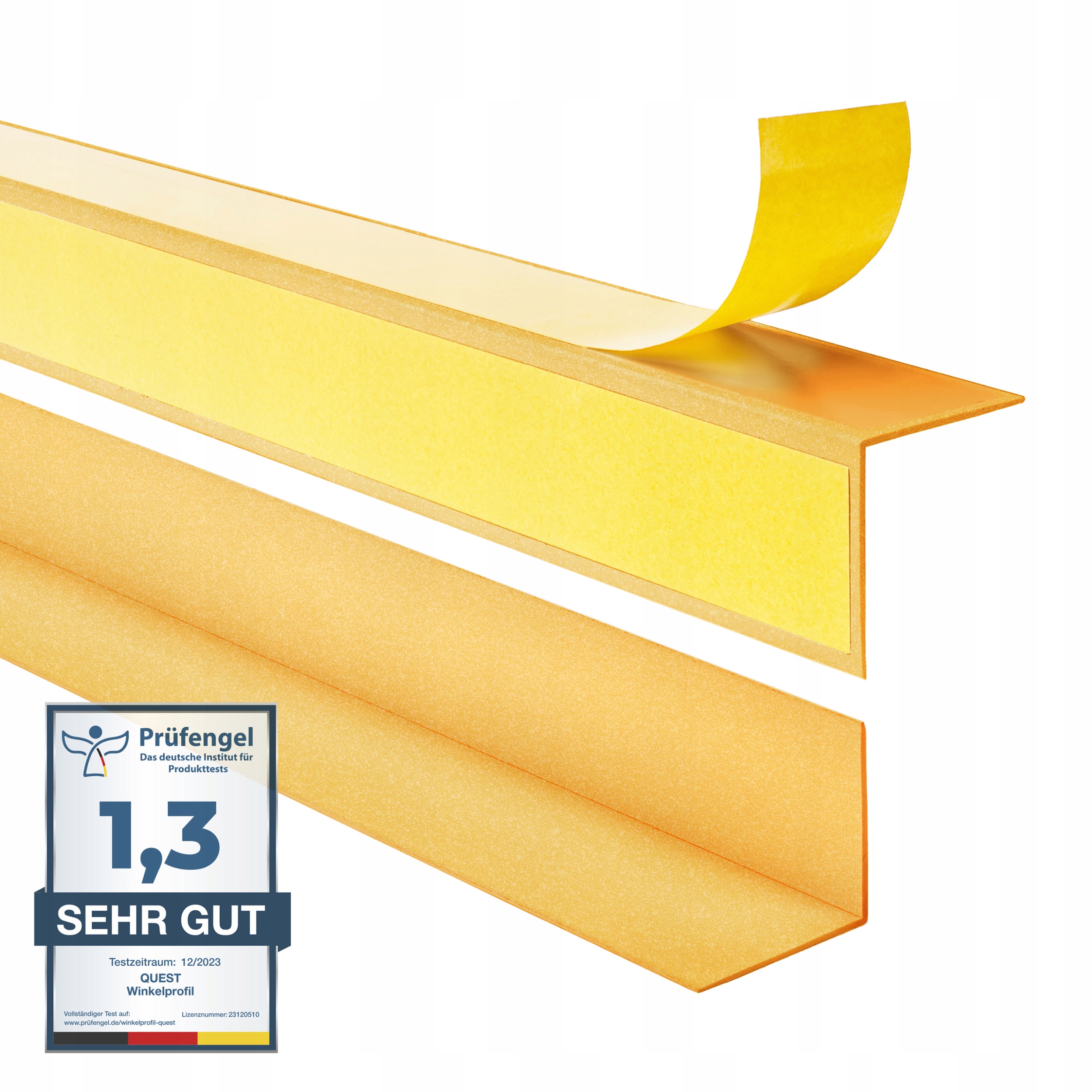 Pvc uholník tvrdý lepený na vonkajšej strane, zlatý, 50x20 mm, 150 cm