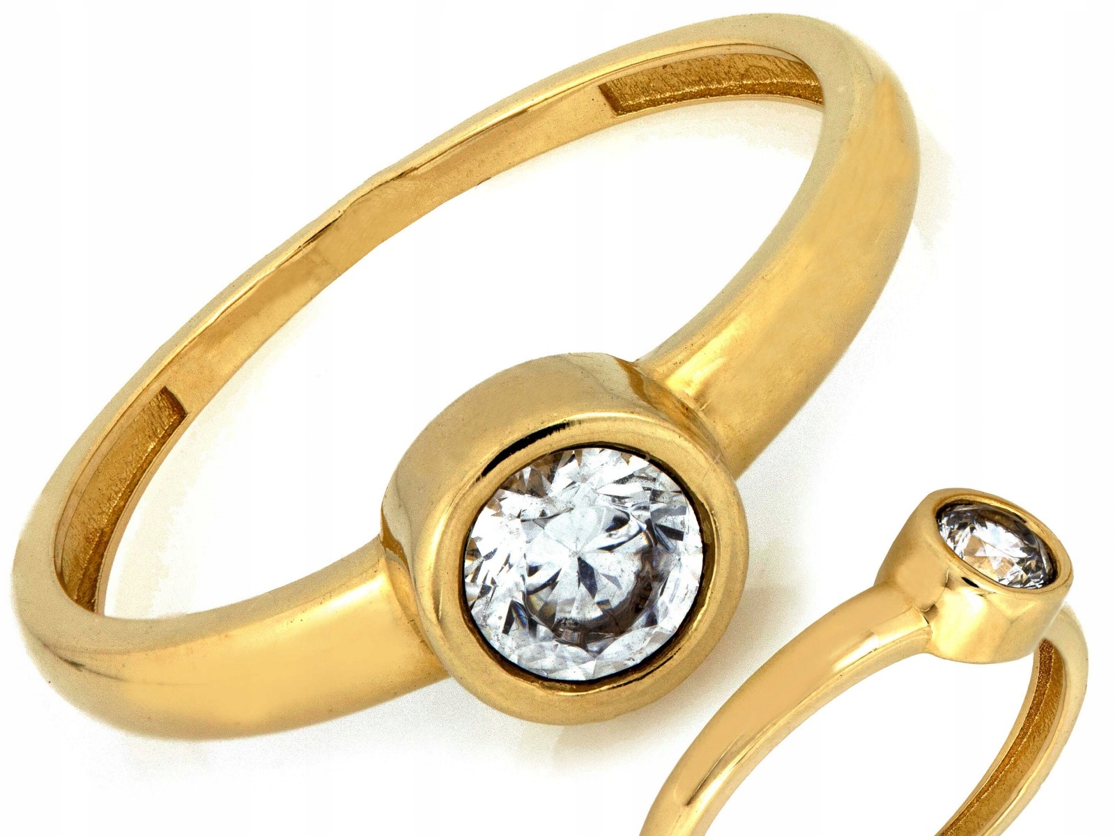 Módní prstýnek ze žlutého zlata 585 se zirkonem Solitare 1.92g vel 13