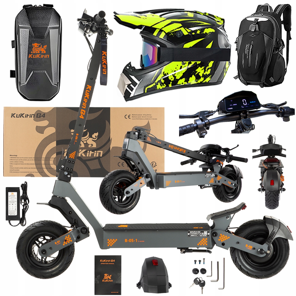 KuKirin G4 Skládací elektrická vozidla 2000W 70KM/H 60V 20Ah 75km Dárek