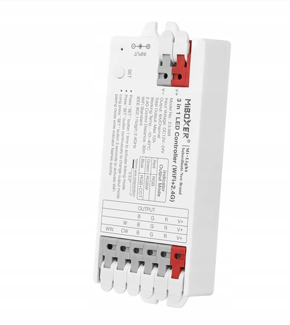 Ovladač pro Led pásky 3v1 Wifi 12-24V MiLight E3-RF Miboxer Rgb