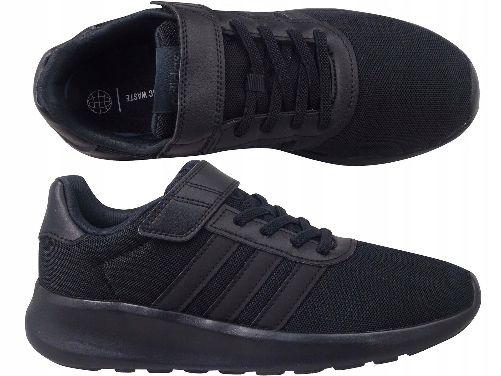 ADIDAS LITE RACER 3.0 EL GW9116 CZARNE BUTY MŁODZIEŻOWE NA RZEP GUMKĘ