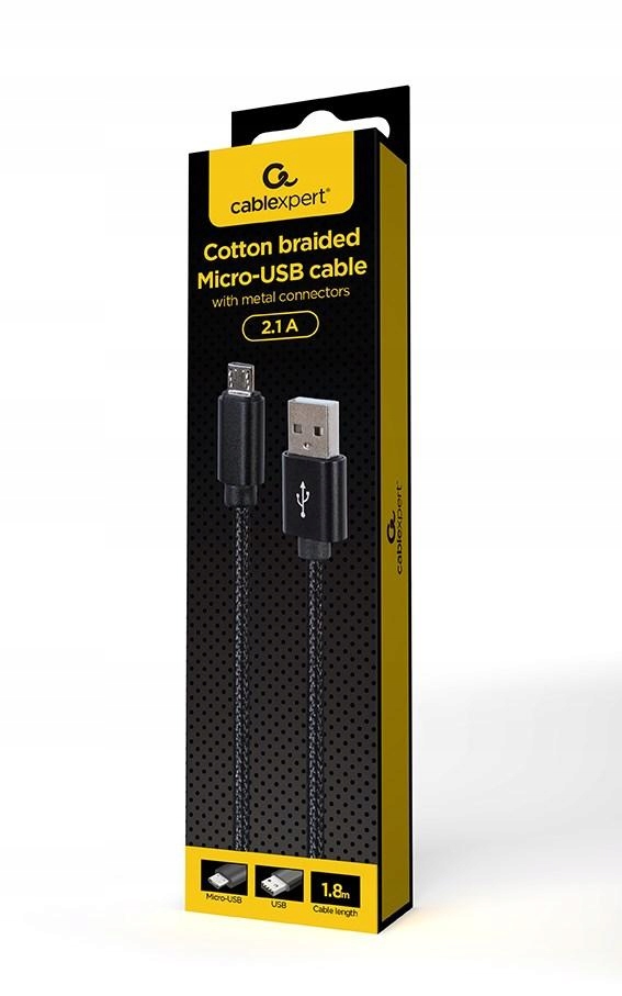 Gembird Kabel Usb Micro Usb W Oplocie Tekstylnym, Wtyki W Osłonie