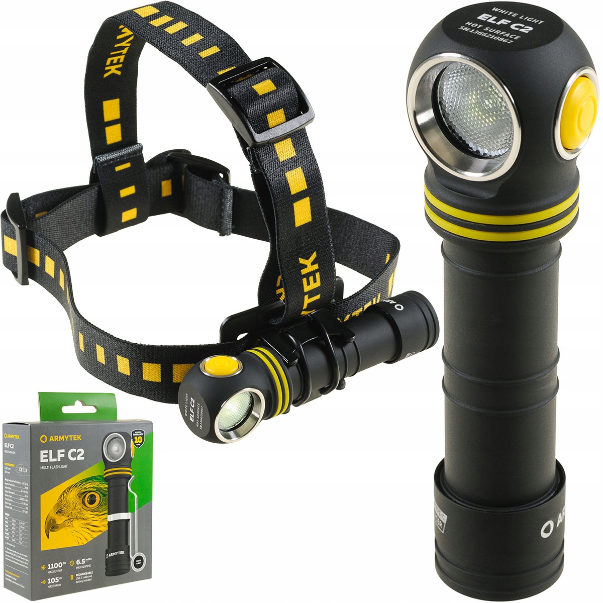 Mocna Latarka Czołowa Armytek ELF C2 USB-C 1100LM WHITE ZIMNA BARWA