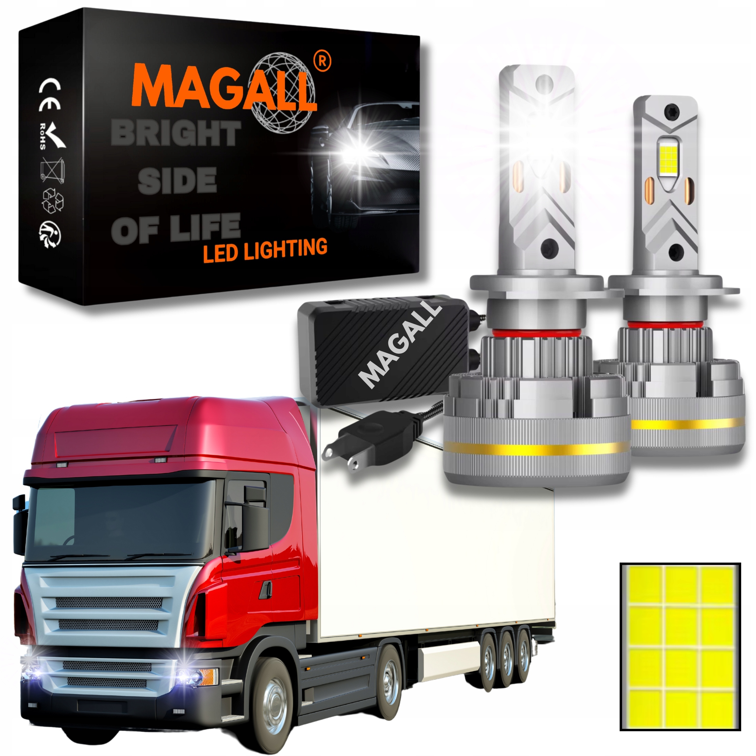 Led Žiarovky 24V H7 Tir Magall Lucifer Veľmi Silné Svetlo 48000LM 200W