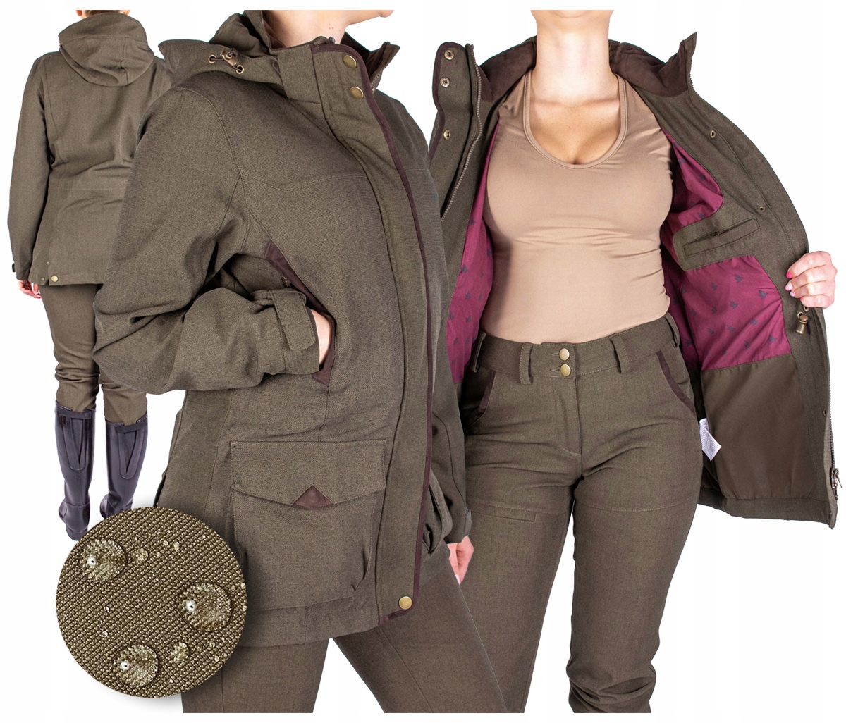 Kurtka myśliwska Damska zielona Na Polowanie do lasu Outdoor Firi 36