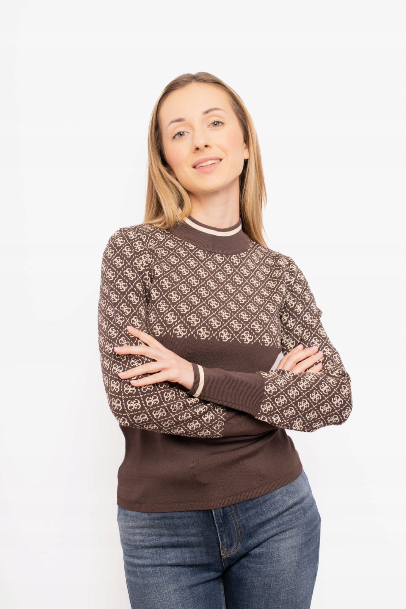 Dámský svetr Guess W3BR81 Z37K0 hnědý XXL