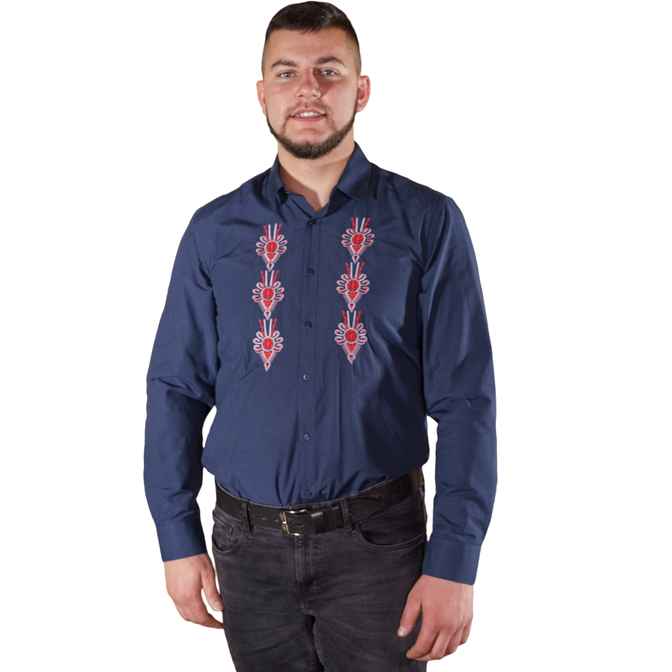 Horská košile s výšivkou, bavlněná, folklorní