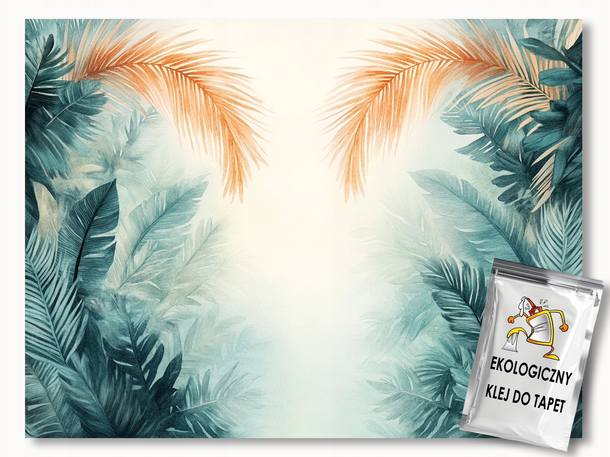 Fototapeta Flizelina Listy Palma Tropy Džungle Tyrkysová 350x250 lepidlo