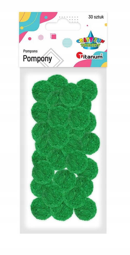 

Pompony dekoracyjne zielone 30szt. 25mm
