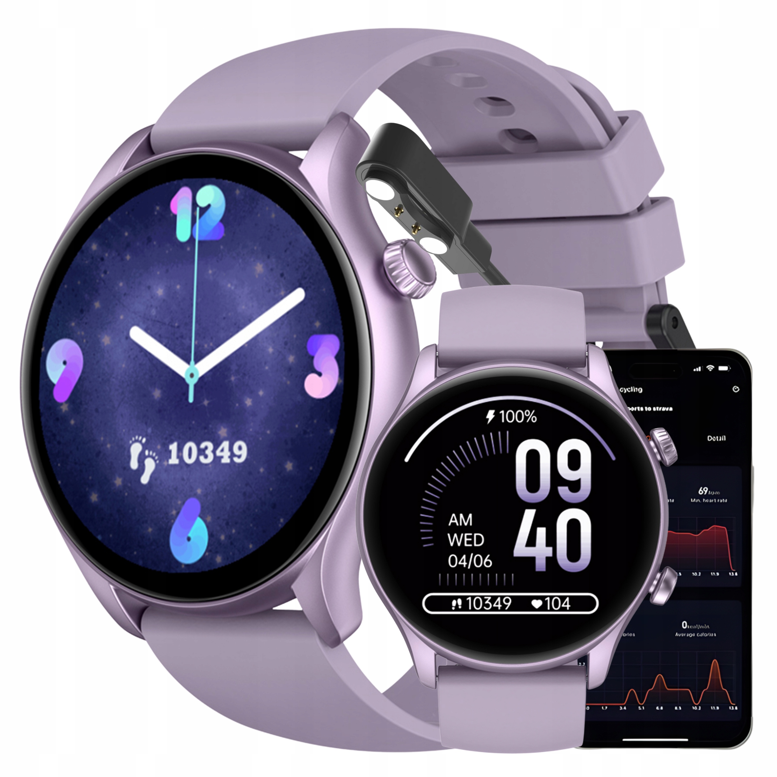 Smartwatch Zeblaze Btalk 3 Plus Fioletowy 100 Trybów Sportowych