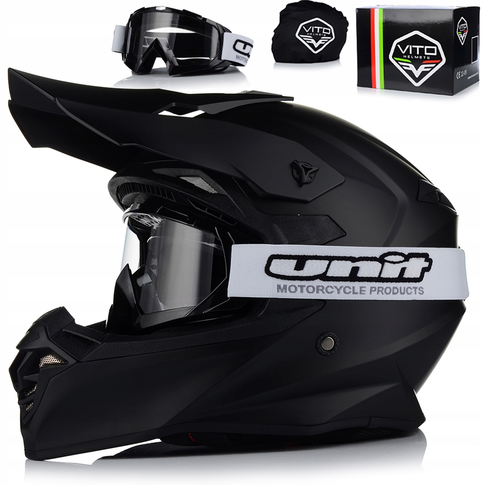 Motocyklová Prilba Vito Tivoli Matt Okuliare Off-road Enduro Cross Quad