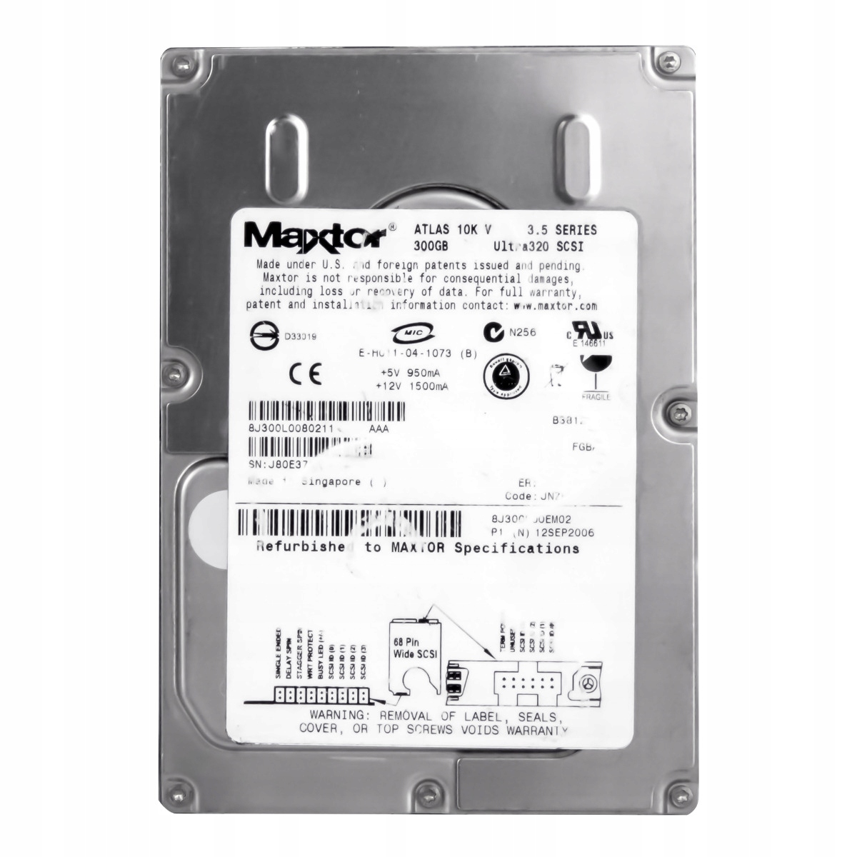 Maxtor Atlas 10k V 300GB 10K 8MB U320 3.5'' 8J300L0