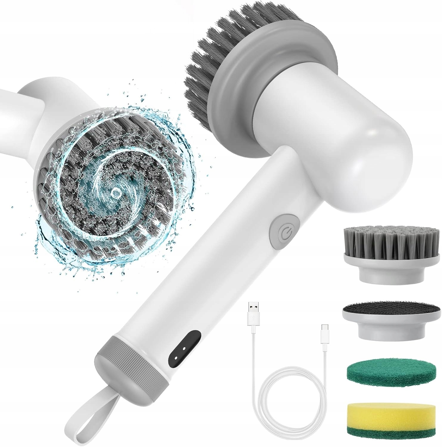 Levně Elektrický rotační bezdrátový kartáč pro čištění koupelen a dlaždic