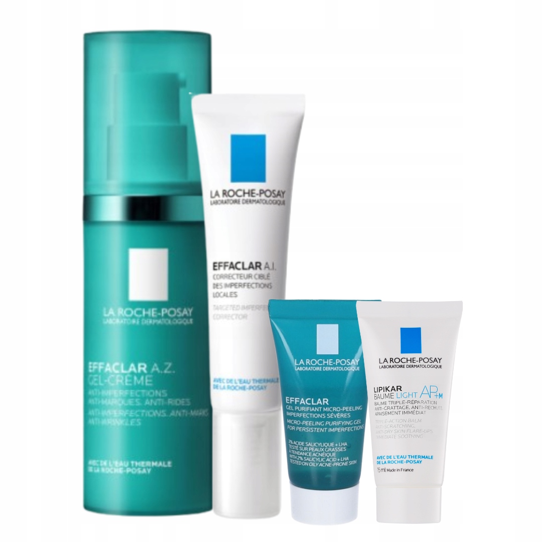La Roche-Posay Effaclar zestaw na trądzik: A.z. żel-krem A.i. punktowy