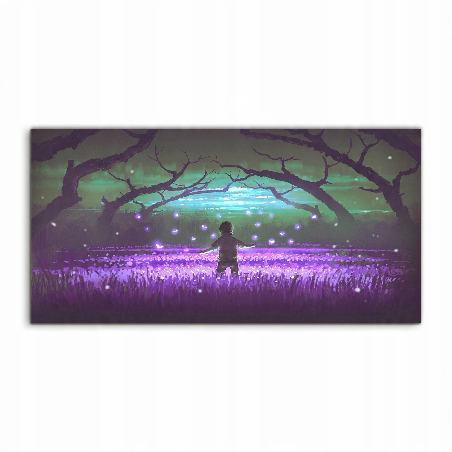 

Obraz 120x60 wiszący Las Chłopiec Noc nowoczesny
