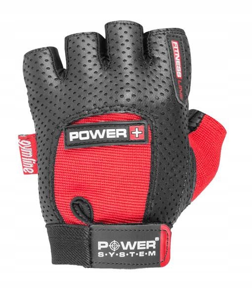 RĘKAWICZKI TRENINGOWE na siłownię fitness do ćwiczeń POWER PLUS-RED S Marka Power-System